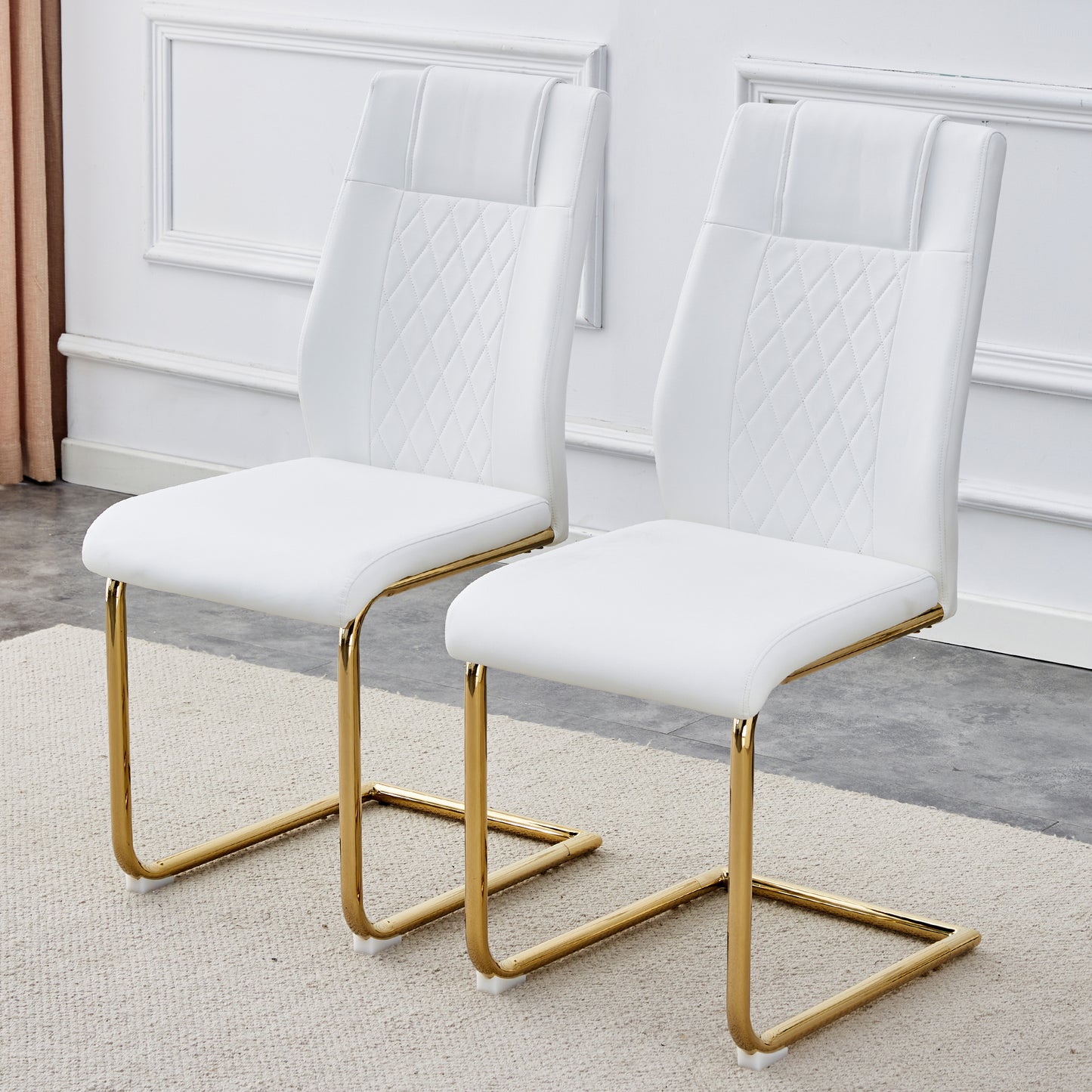 Chic Golden Leg Dining Chairs - Set of Six