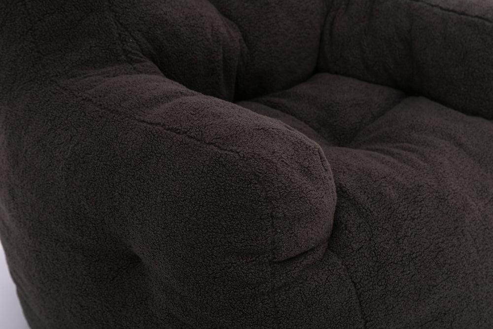 Cozy Teddy Bean Bag Chair in Dark Gray