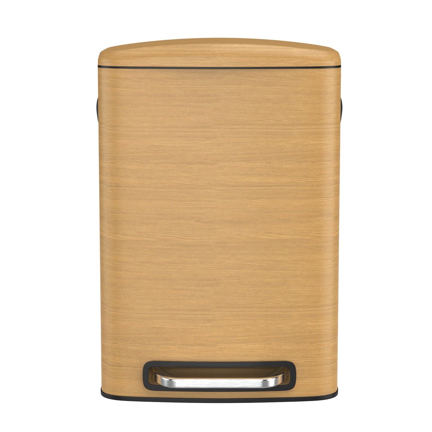 Soft Close Kitchen Trash Can with Wooden Finish