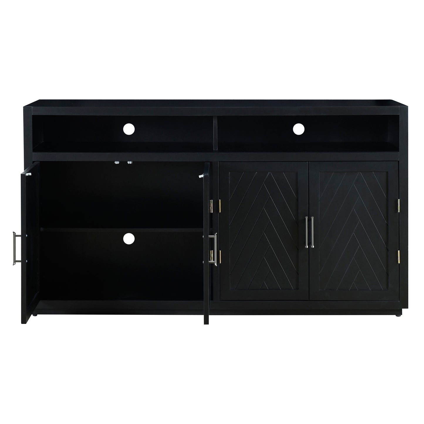 Stylish Black Classic Sideboard with Adjustable Shelves