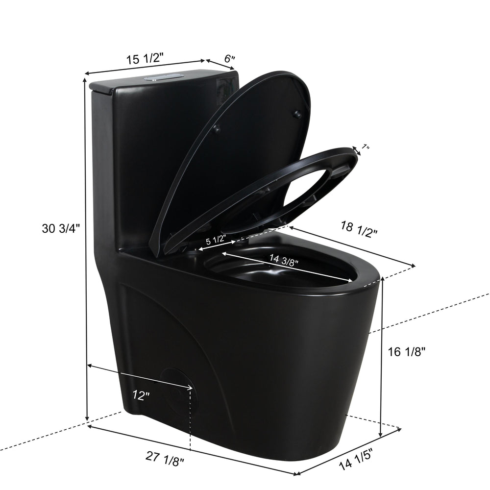 Matte Black Dual-Flush Comfort Toilet