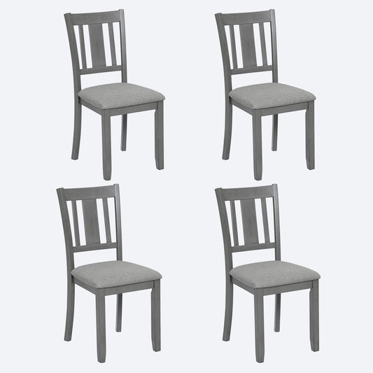 Cozy Gray Wooden Dining Chairs - Set of Four