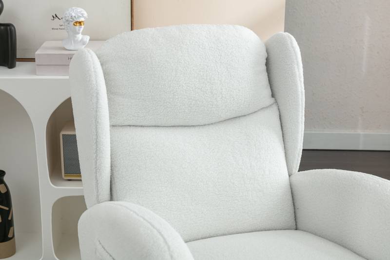 Cozy Ivory Teddy Rocking Chair