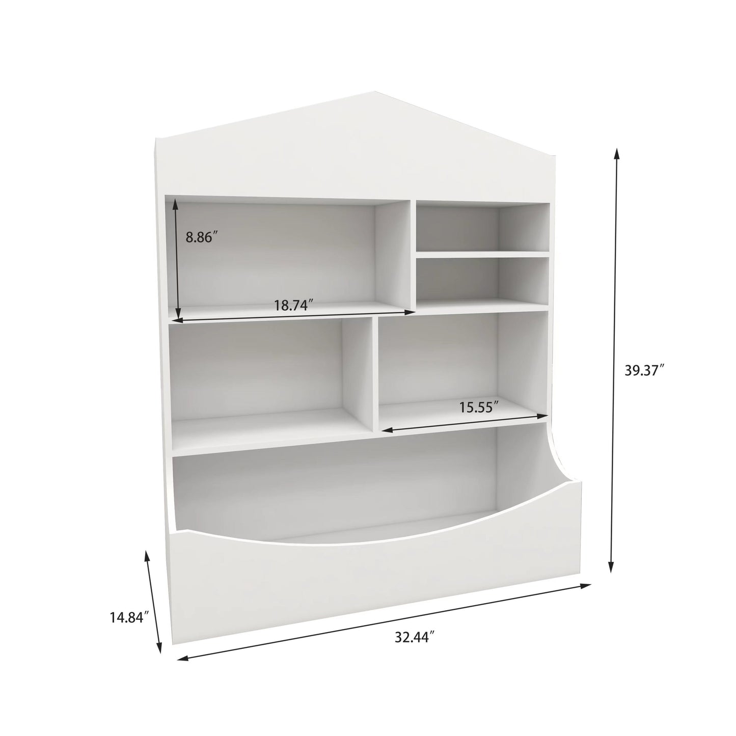 Versatile 7-Shelf White Bookcase