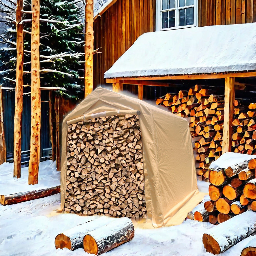 Portable Outdoor Garage Canopy with Roll-Up Doors