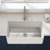 Chic White Farmhouse Kitchen Sink with Drain & Grid