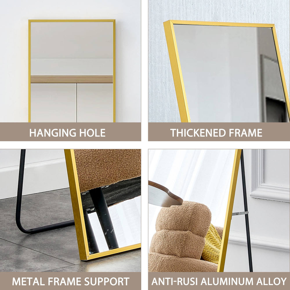 Sleek Golden Wall Mirror - Elevate Your Space!