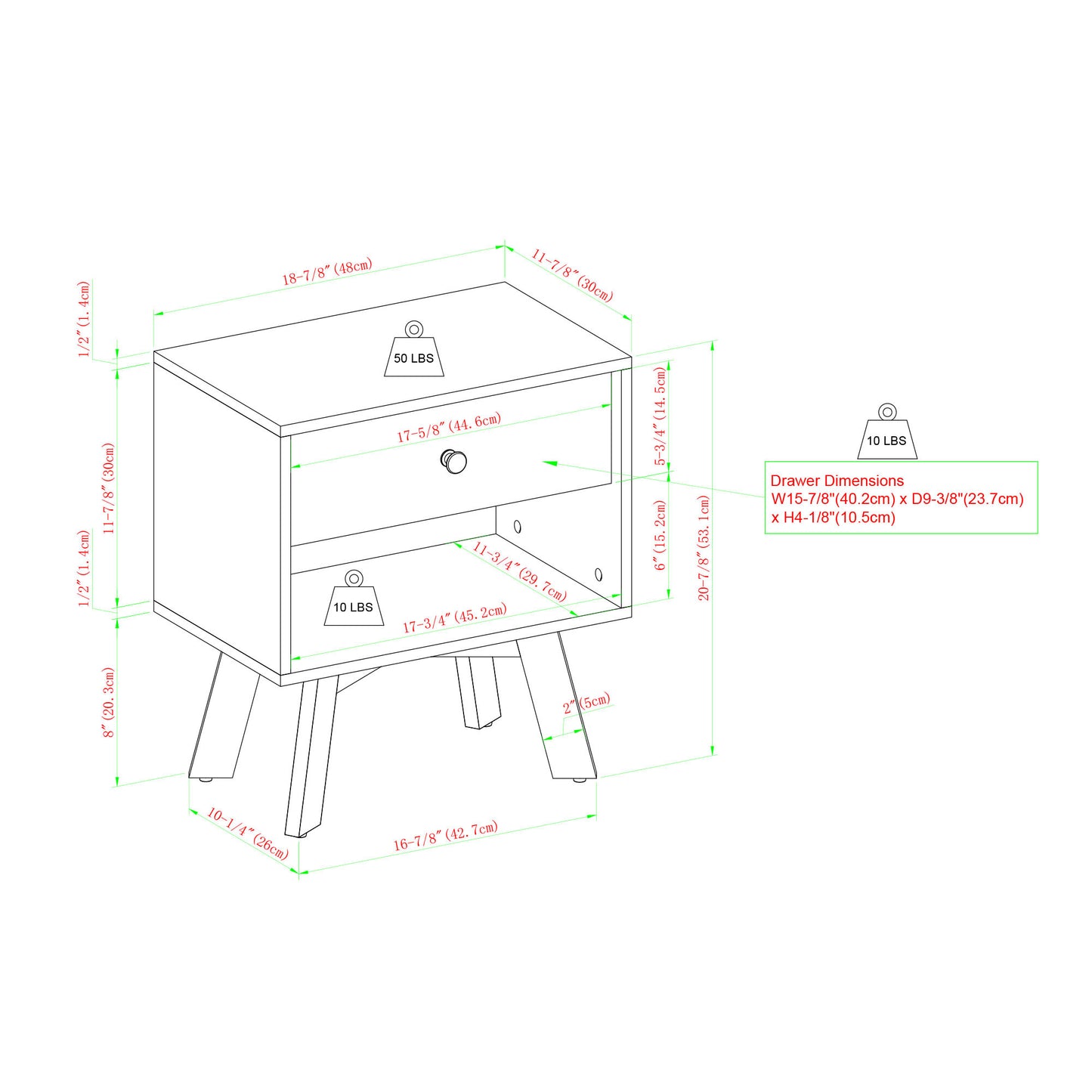 Mocha Minimalist Nightstand