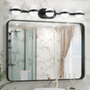 Sleek Black Bathroom Vanity Light with Frosted Glass Shades