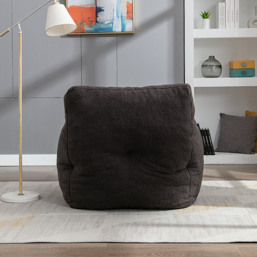 Cozy Teddy Bean Bag Chair in Dark Gray