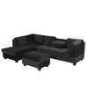 Chic Reversible Sectional Sofa with Storage Ottoman