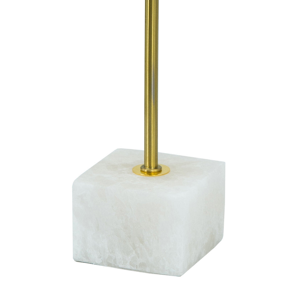 Sleek Selenite Candle Holder in Gold & White