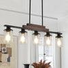 Chic Farmhouse Pendant Light with Clear Shades