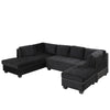 Chic Reversible Sectional Sofa with Storage Ottoman