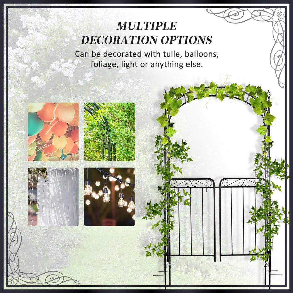 Elegant Garden Arch with Gate - Perfect for Climbing Vines and Weddings