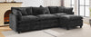 Chic L-Shape Chenille Sofa with Ottoman & Pillows