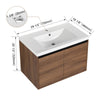 Chic Brown Bathroom Vanity Set with Resin Sink