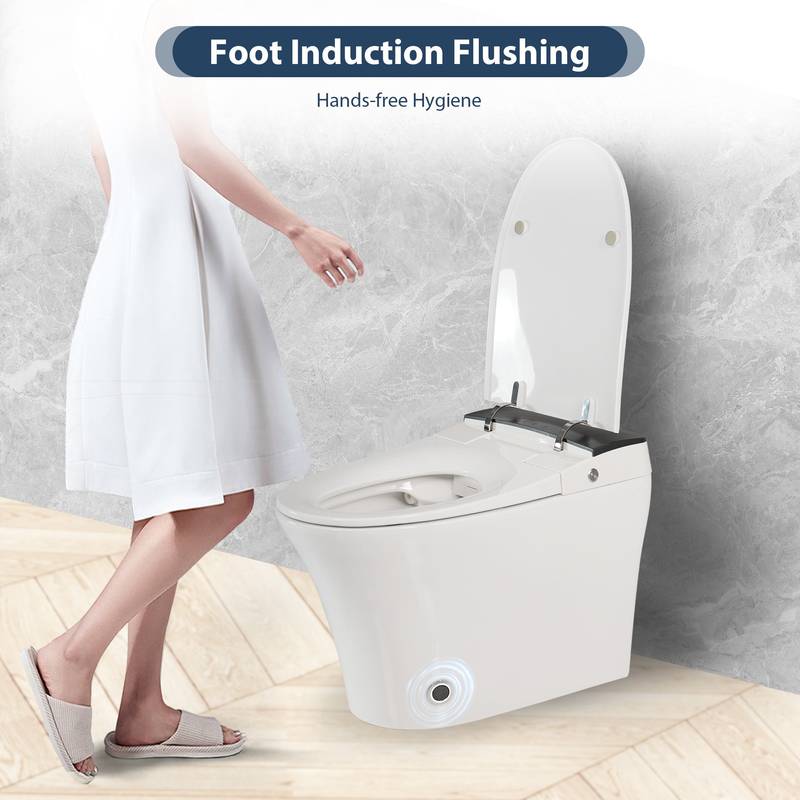 Smart Heated Toilet with Foot Flush and Night Light