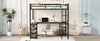 Vintage-Style Loft Bed with Desk & Storage