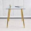 Sleek Glass Dining Table with Gold Legs