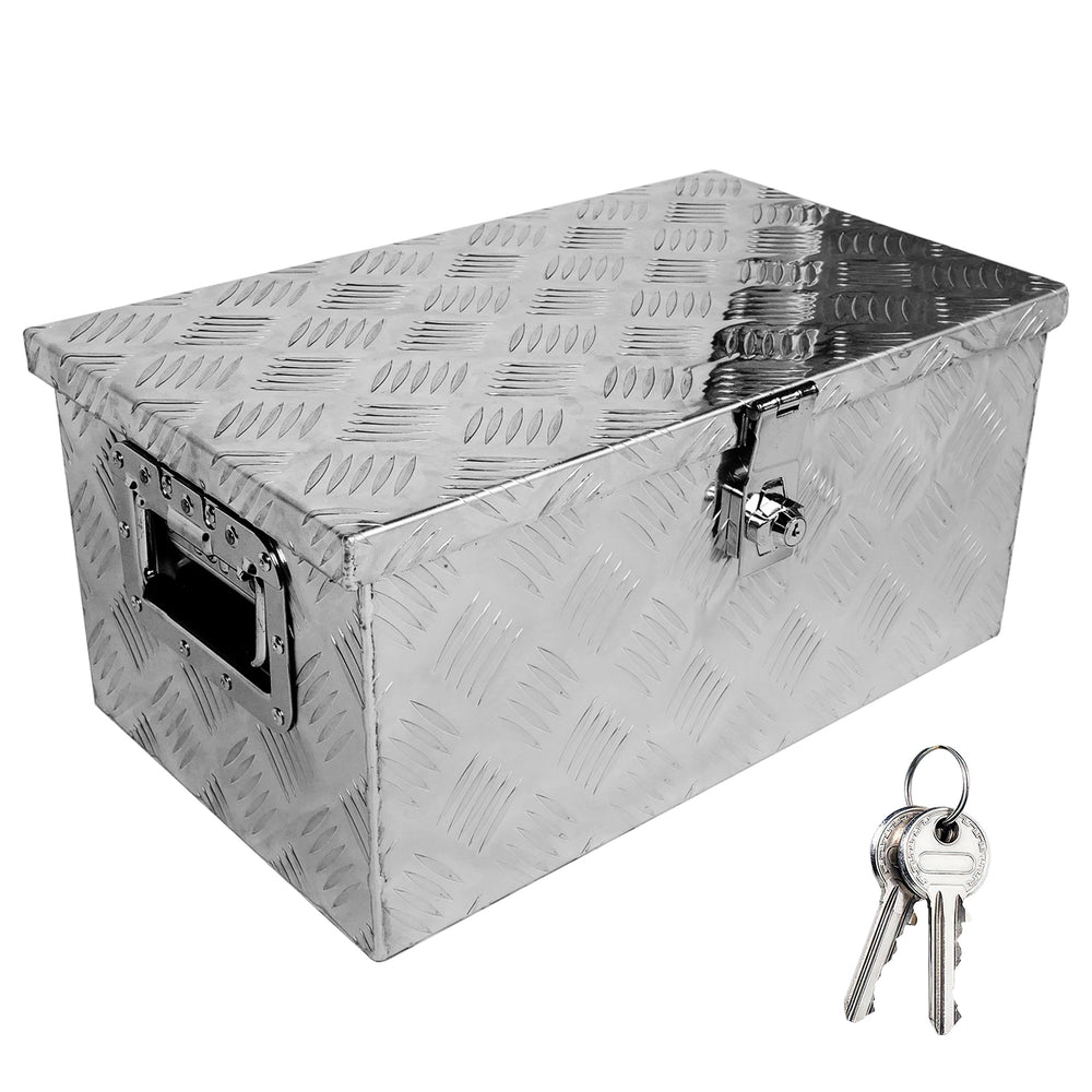 Silver Truck Tool Vault with Lock & Handle