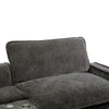 Cozy Black Chenille Sectional Sofa with Ottomans and USB Ports