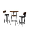 Chic Round Dining Set with Storage & Stylish Bar Chairs