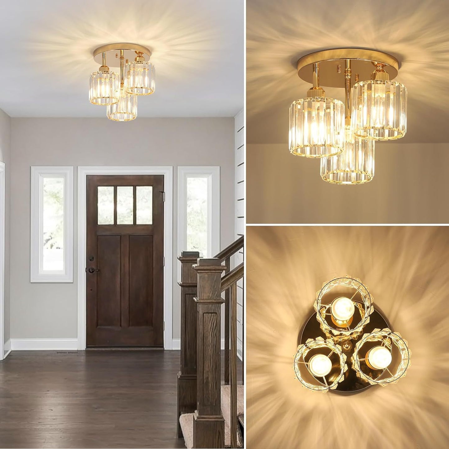 Radiant Crystal Glow Ceiling Light