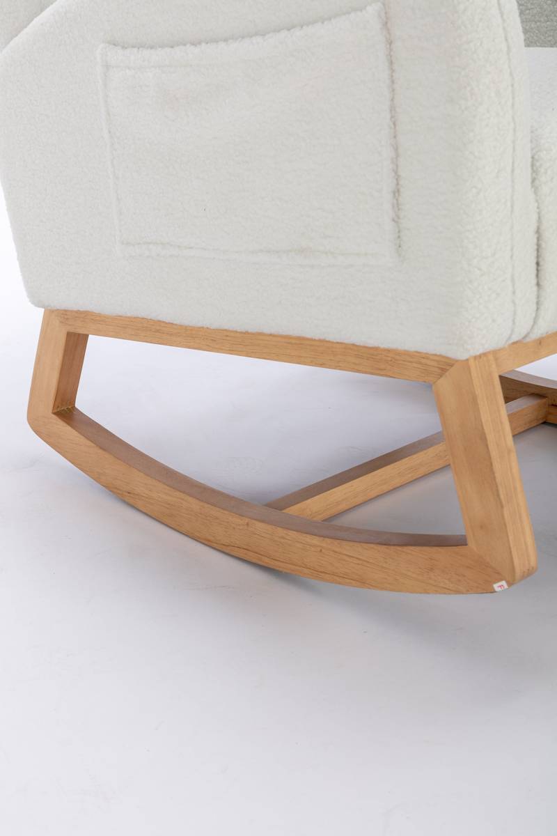 Cozy Ivory Teddy Rocking Chair