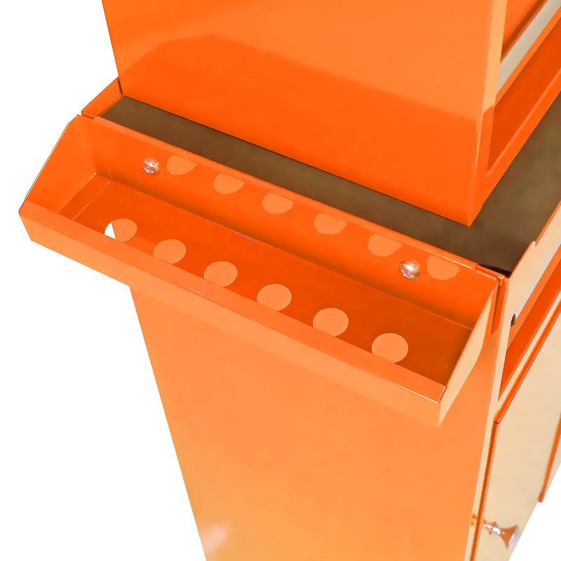 Orange Tool Chest with Detachable Drawers and Adjustable Shelf