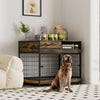 Chic Double-Door Dog Crate in Antique Brown