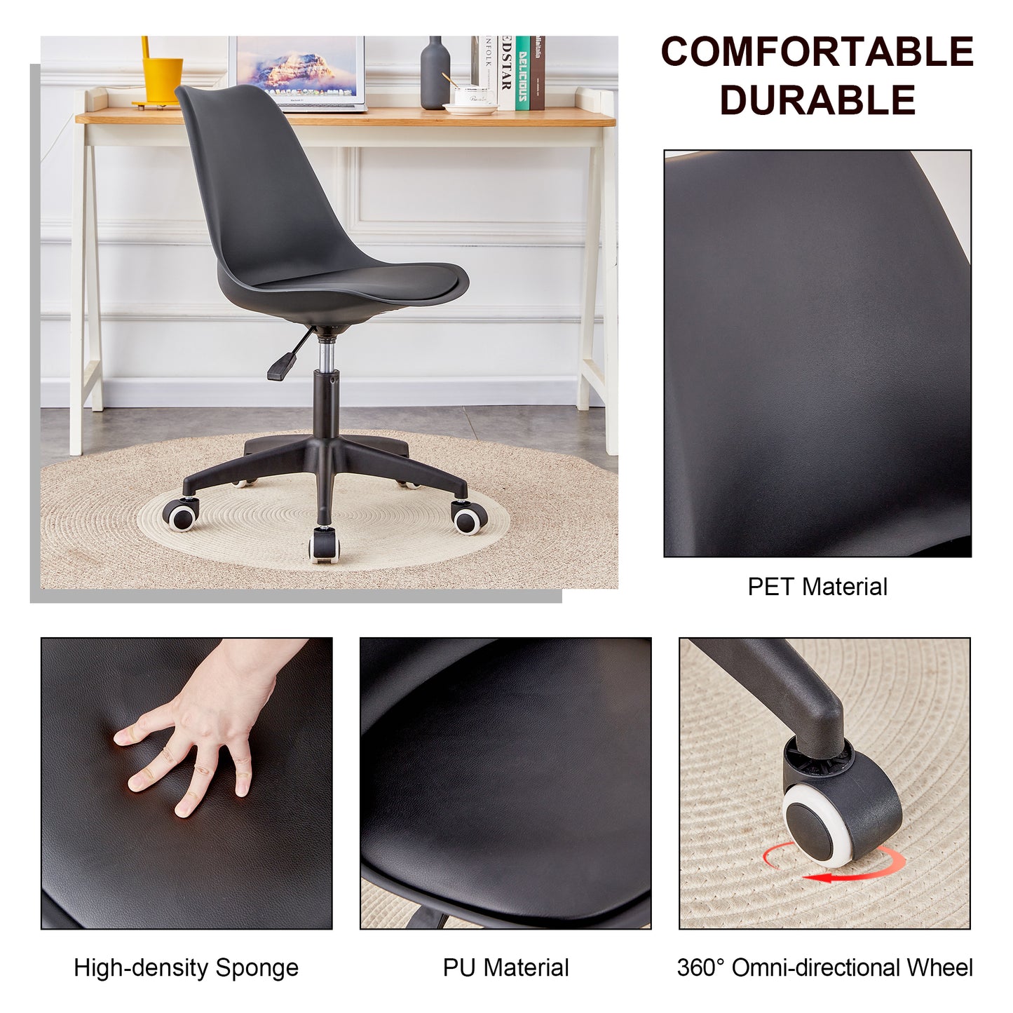 Versatile Swivel Black Office Chair