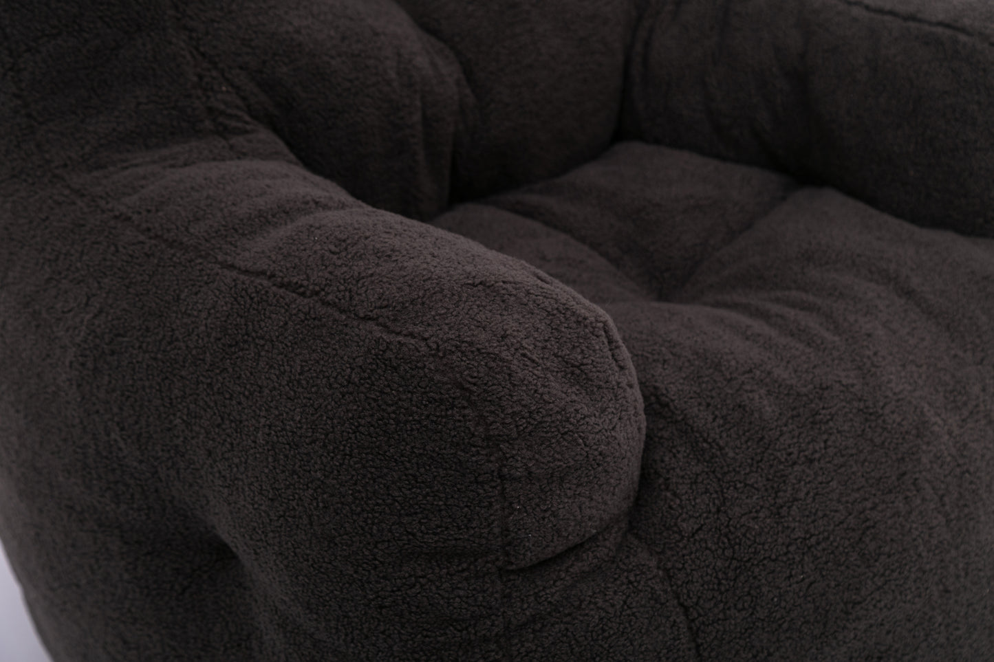 Cozy Teddy Bean Bag Chair in Dark Gray