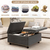 Sleek Storage Ottoman with Chic Nailhead Design