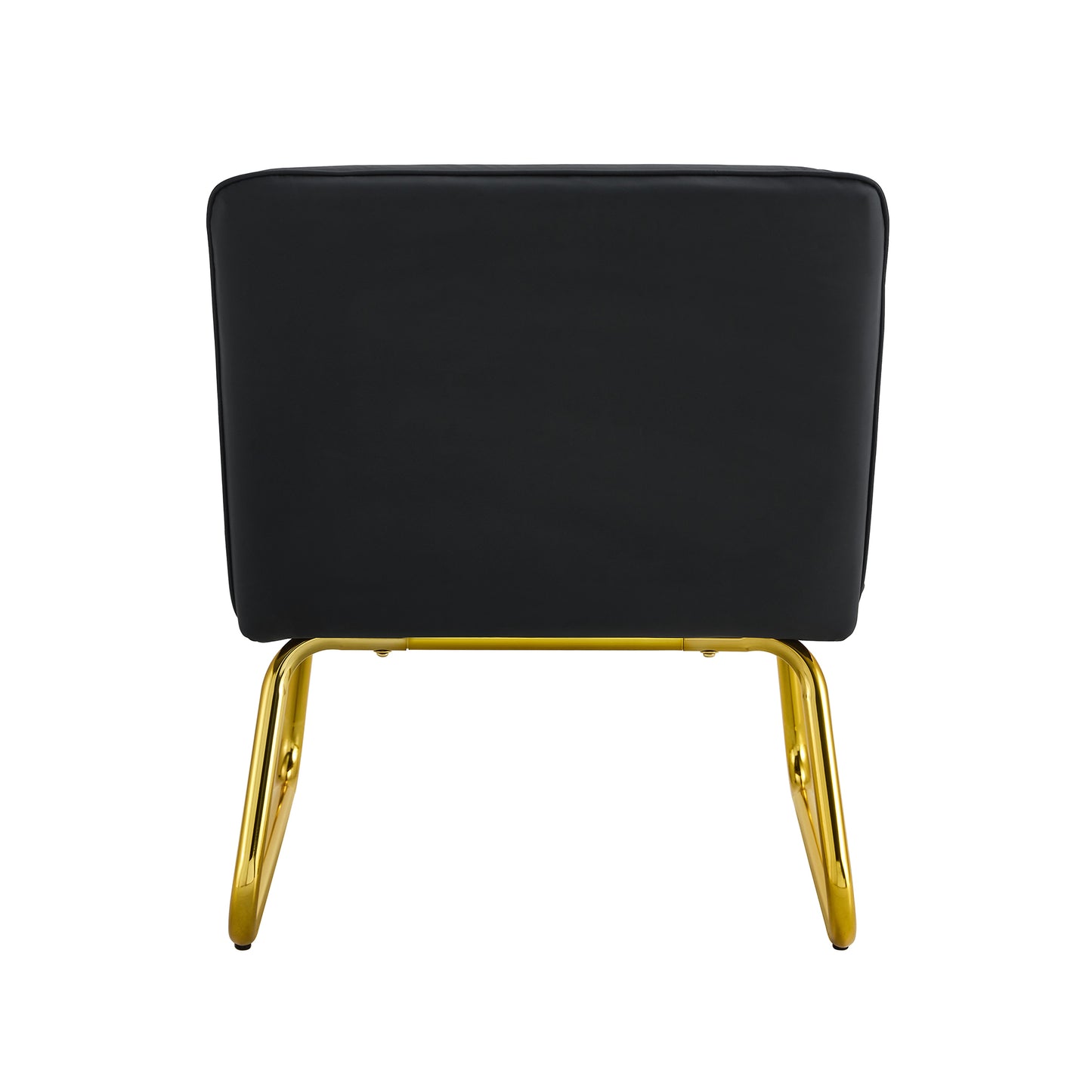 Chic Black Armless Sofa Chair with Gold Legs