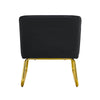 Chic Black Armless Sofa Chair with Gold Legs