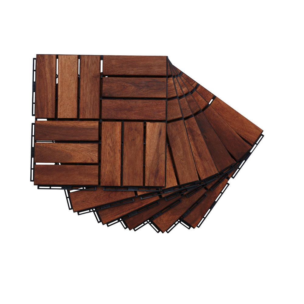 Acacia Hardwood Deck Tiles - Stylish Outdoor Flooring for Patios and Pools