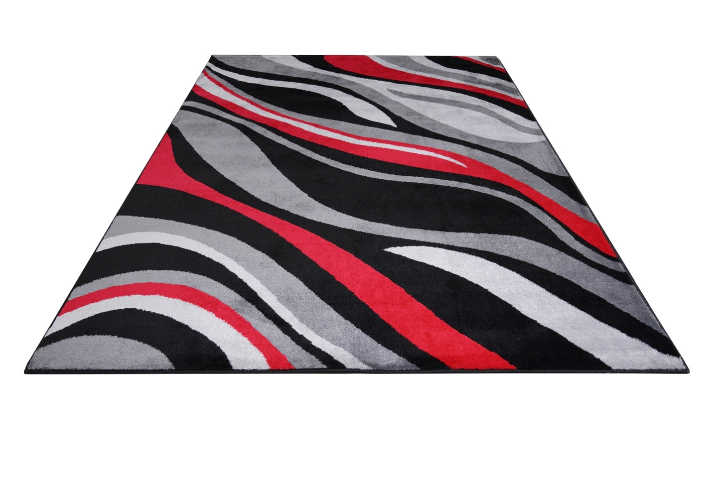 Chic Jersey Area Rug - Bold Black & Red for Your Living Room