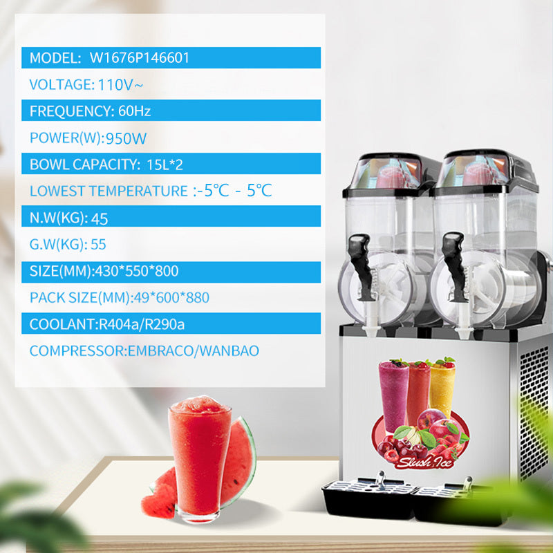 Chill & Sip Slushy Maker: Double Tank Margarita Machine for Cafes & Bars