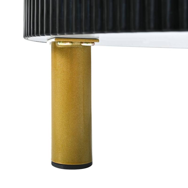 Chic Nesting Coffee Tables with Drawers - Sleek Round Design in Black and Brown Glass