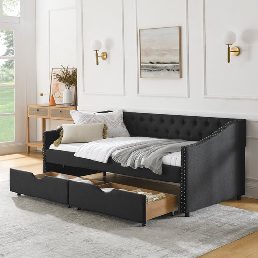 Cozy Twin Daybed with Stylish Drawers