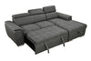 Cozy Convertible Gray Sectional with Storage & Pull-Out Bed