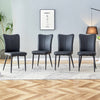 Chic Black Curved Dining Chairs - Set of Four