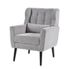 Chic Gray Lounge Chair with Comfort Pillow