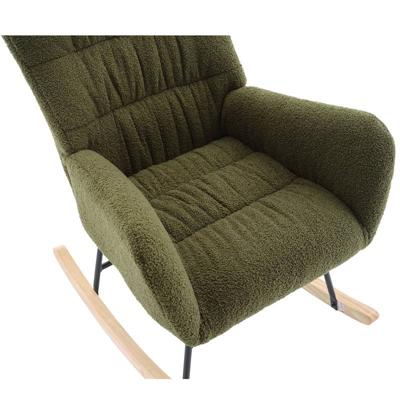 Cozy Teddy Rocking Chair in Dark Green
