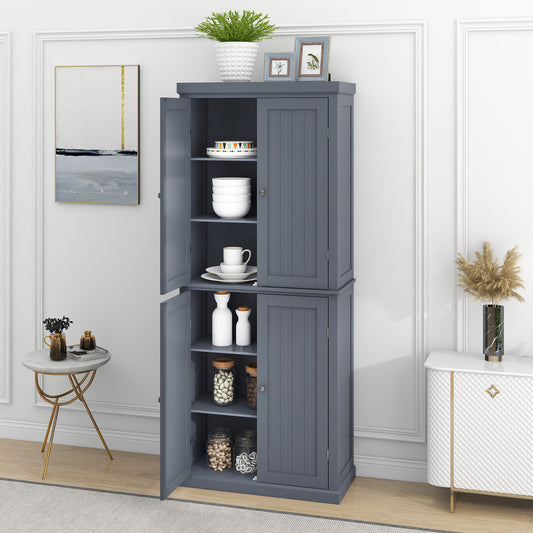 Stylish Grey Pantry Organizer with Adjustable Shelves