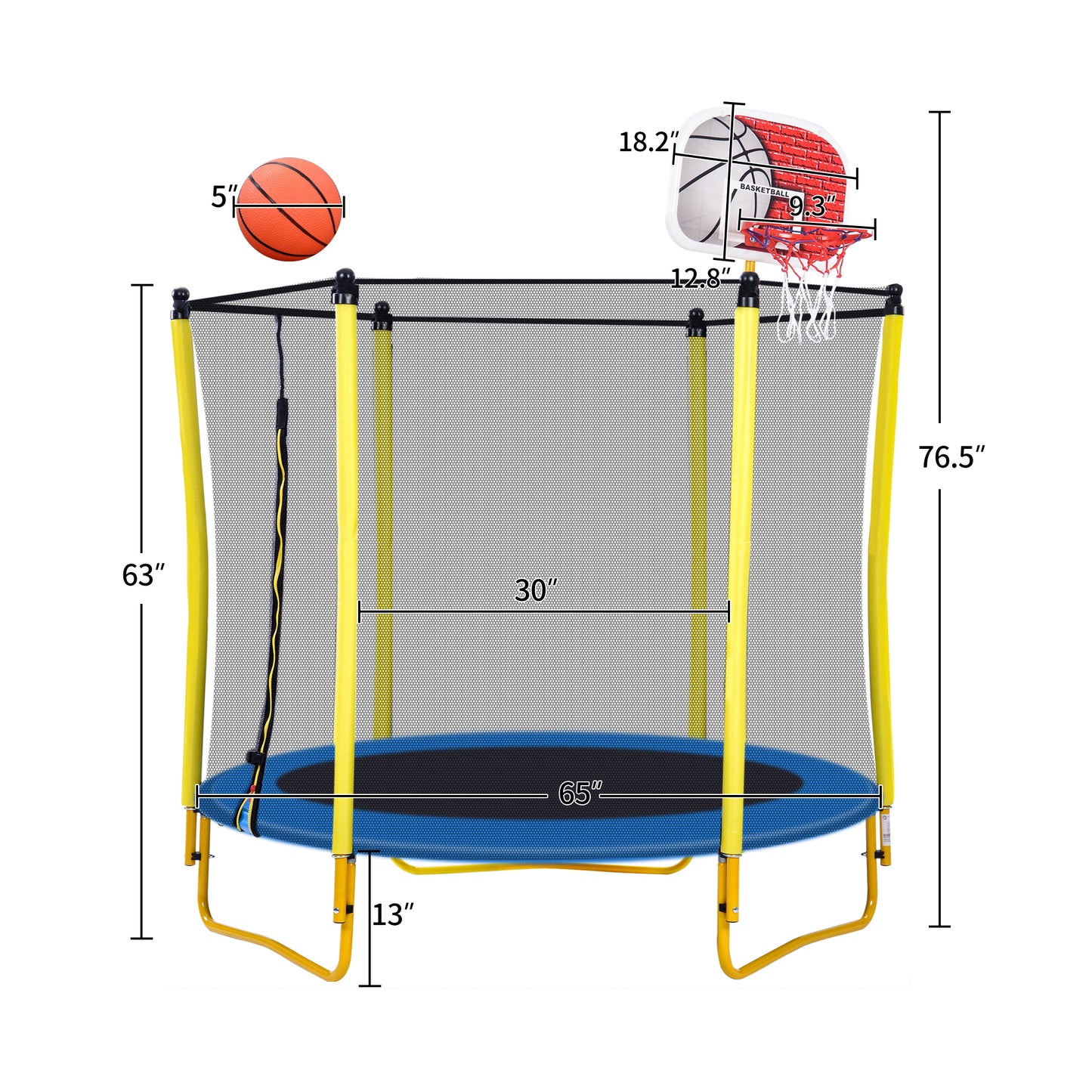 FunBounce Mini Trampoline with Hoop