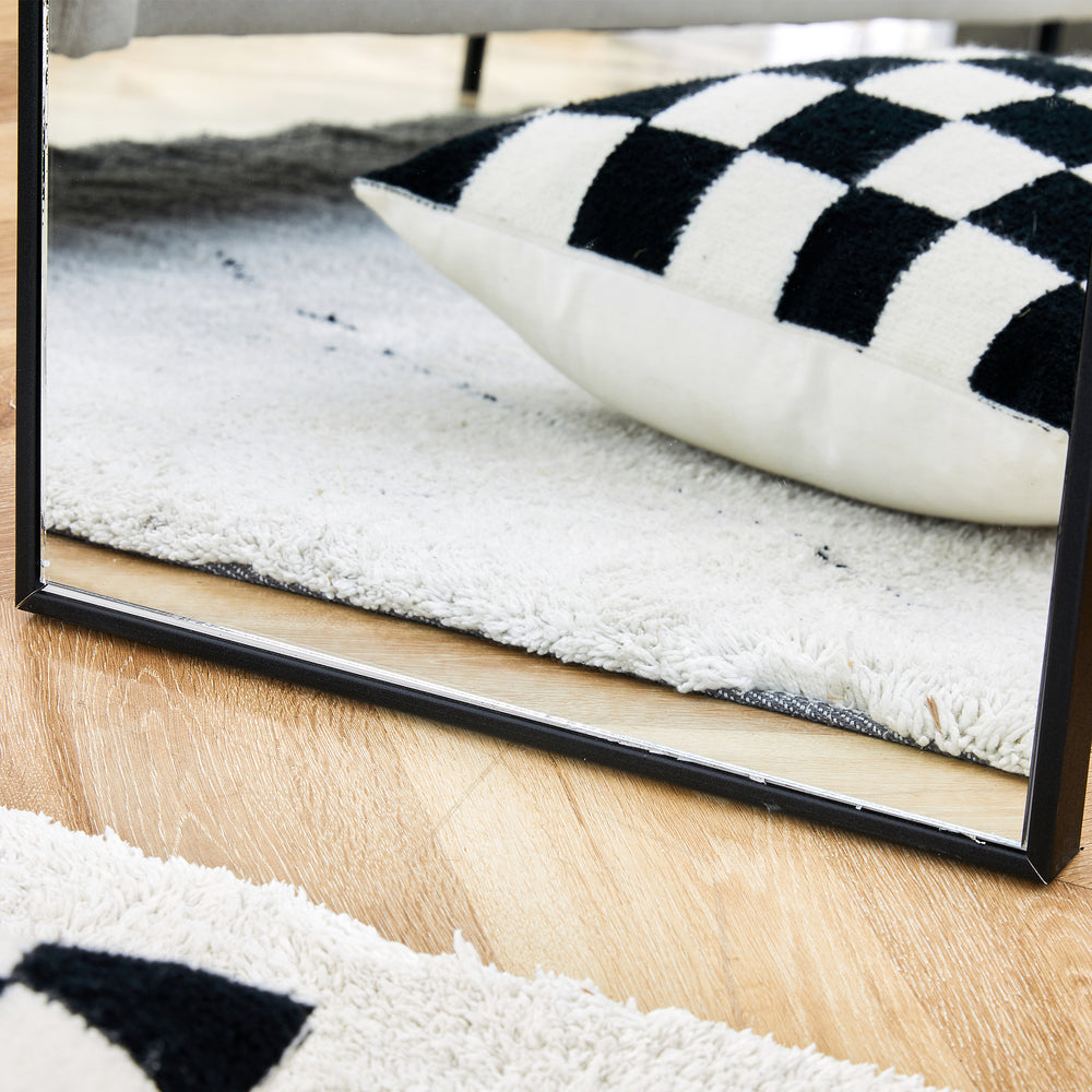 Elegant Full-Length Black Wood Mirror