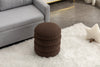 Chic Brown Boucle Ottoman