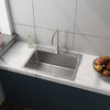 Sleek Stainless Steel Sink with Faucet & Drain System